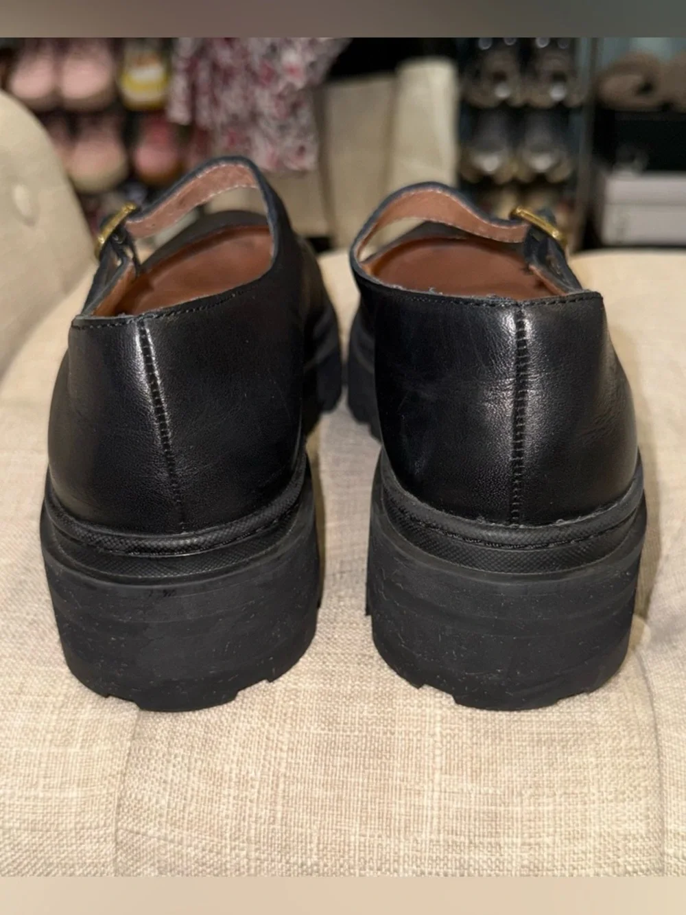 Madewell The Freya Platform Lugsole Mary Jane In True Black Leather Size 8 $158 - Picture 9 of 11